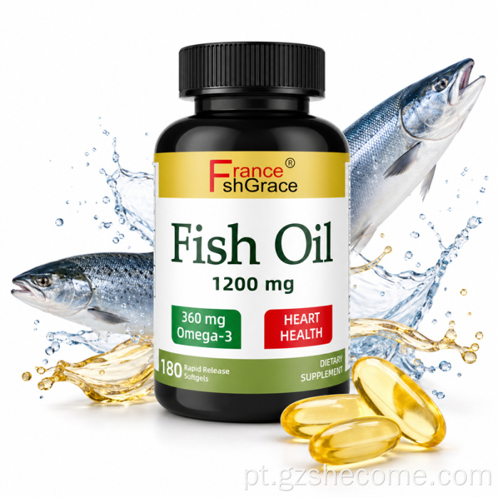 Shecome Óleo de Peixe Softgels Suporte Ômega para Saúde do Coração